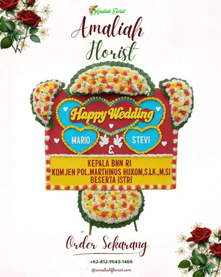 Papan Bunga Pernikahan Medalkrisna